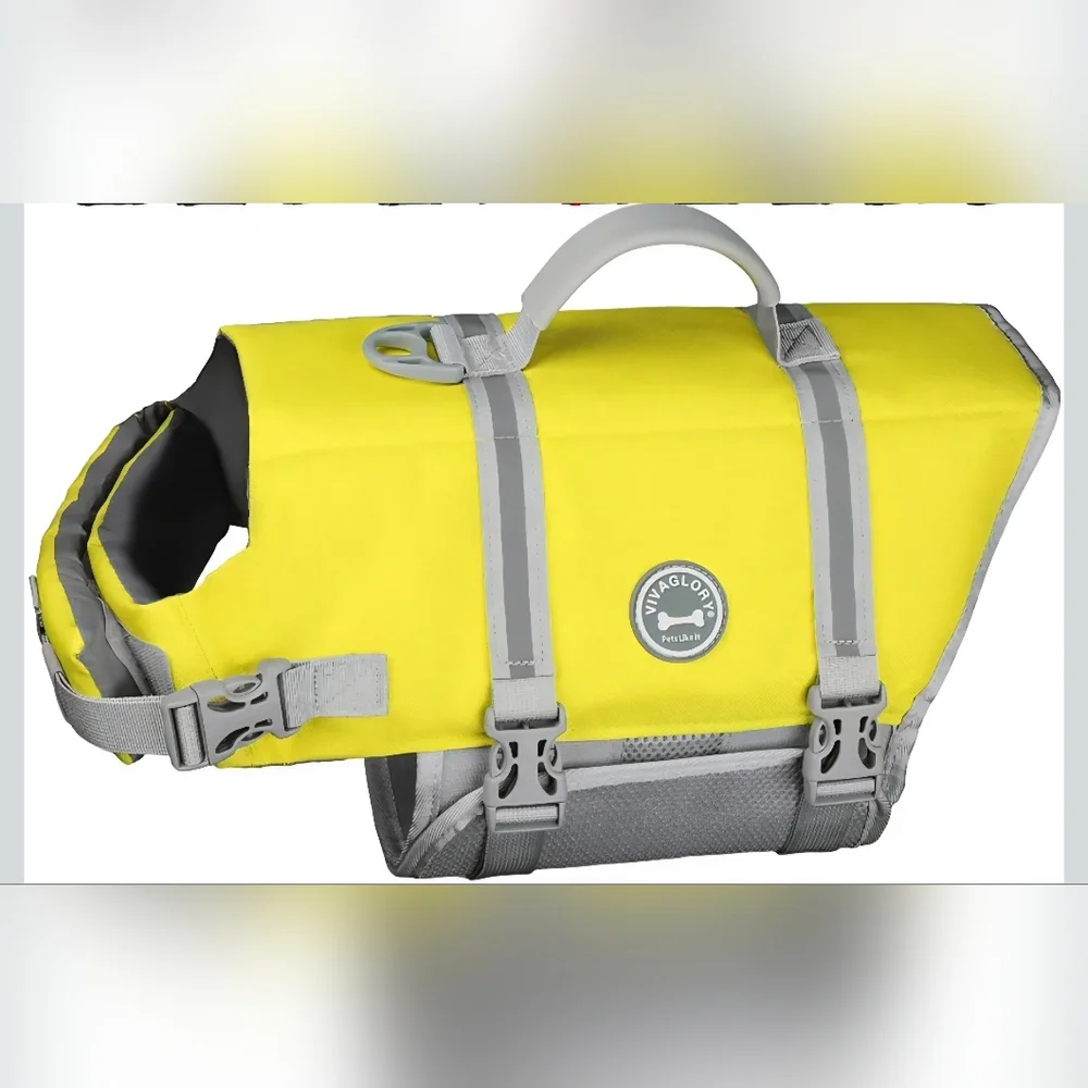 Ripstop Dog Swim Life Vest XXS Yellow Gray Safety Jacket‎